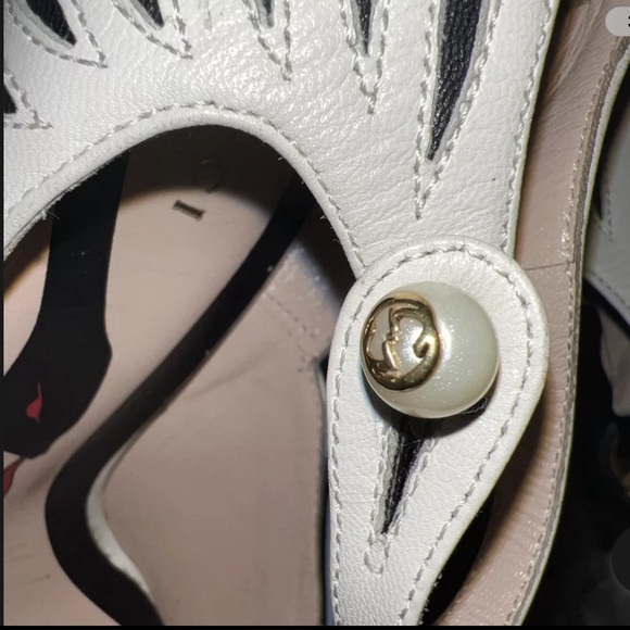 GUCCI LESLEY ZEBRA-INLAY MARYJANE WITH PEARLS PUMP HEELS SIZE 35 - Picture 7 of 10